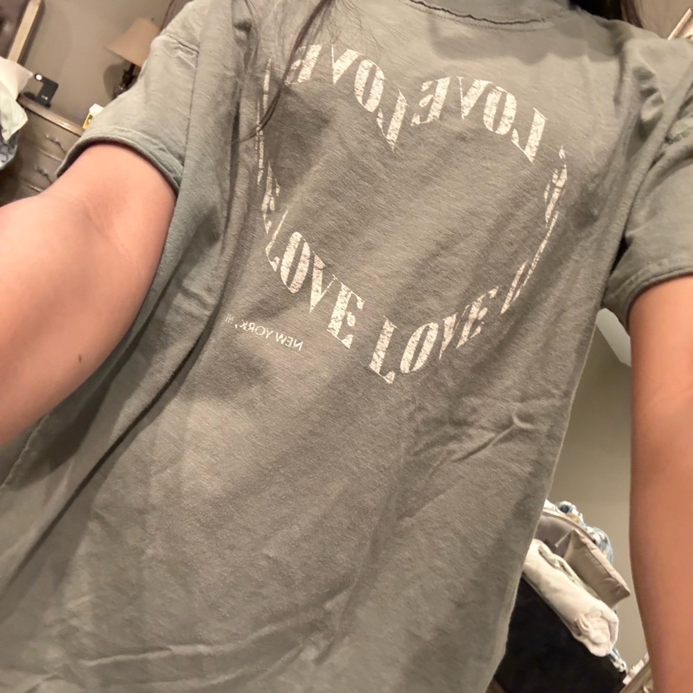 Kids Love Print T-Shirt - Green